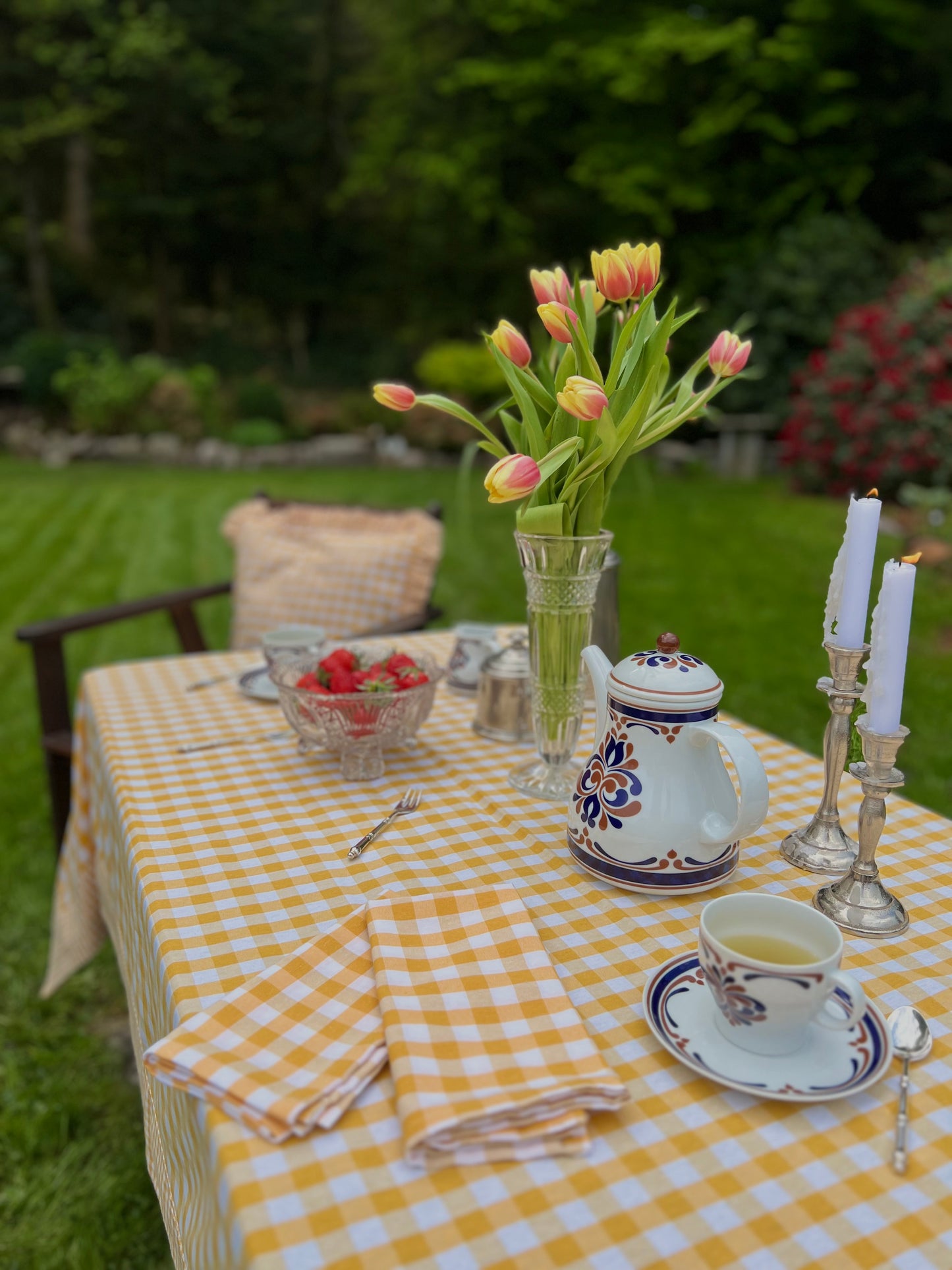 Yellow Vichy Napkins - Set of 4