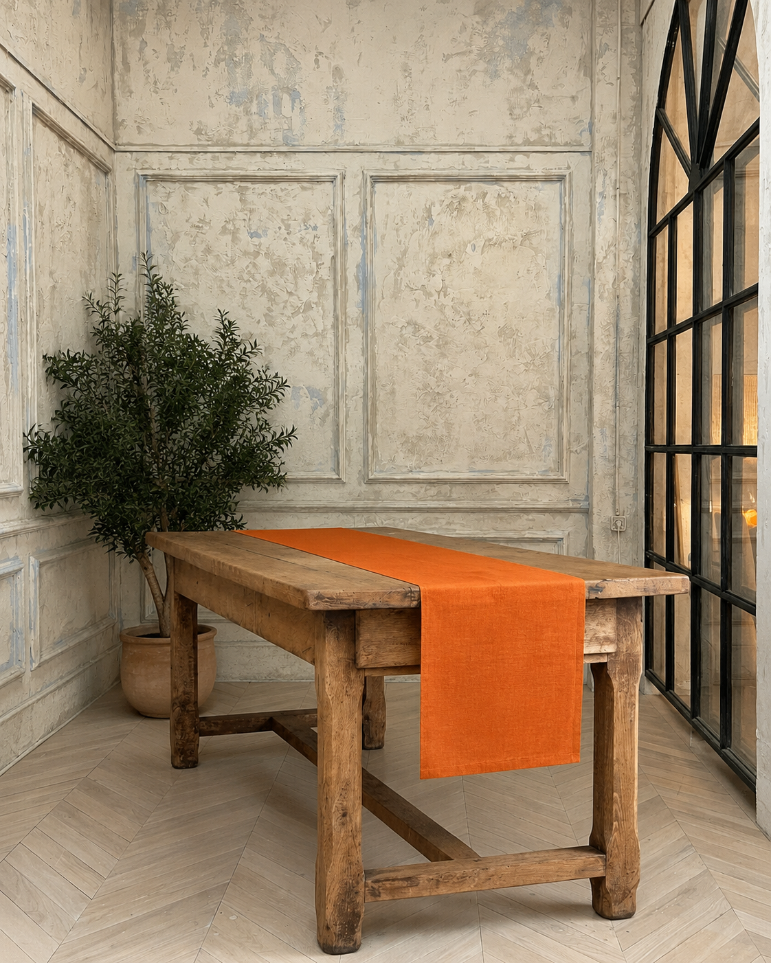 Table Runner Orange Linen