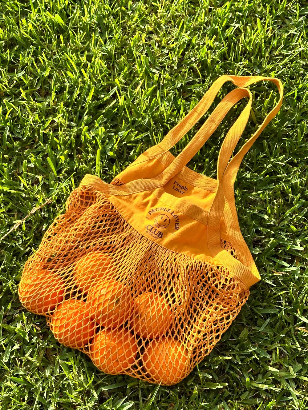 Yellow mesh produce bag