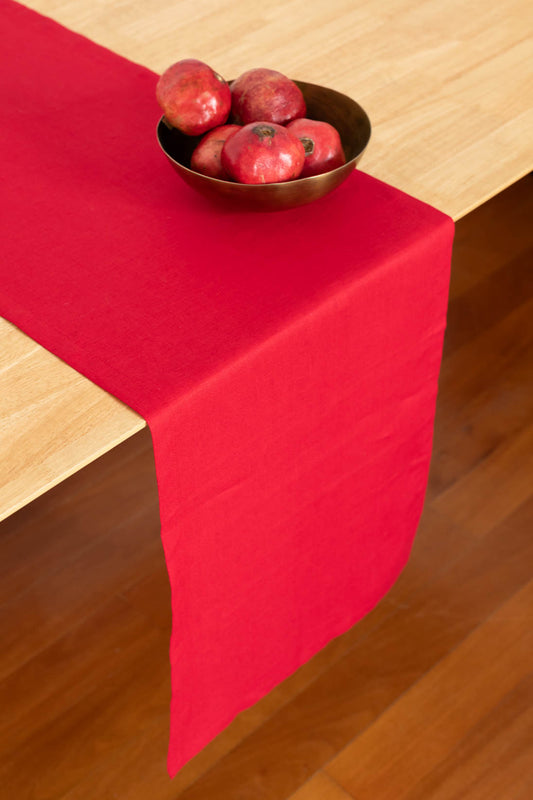 Red Linen Table Runner  - 1 unit.