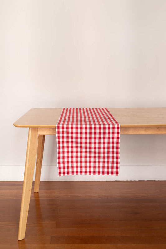 Red Vichy Table Runner - 1 unit.