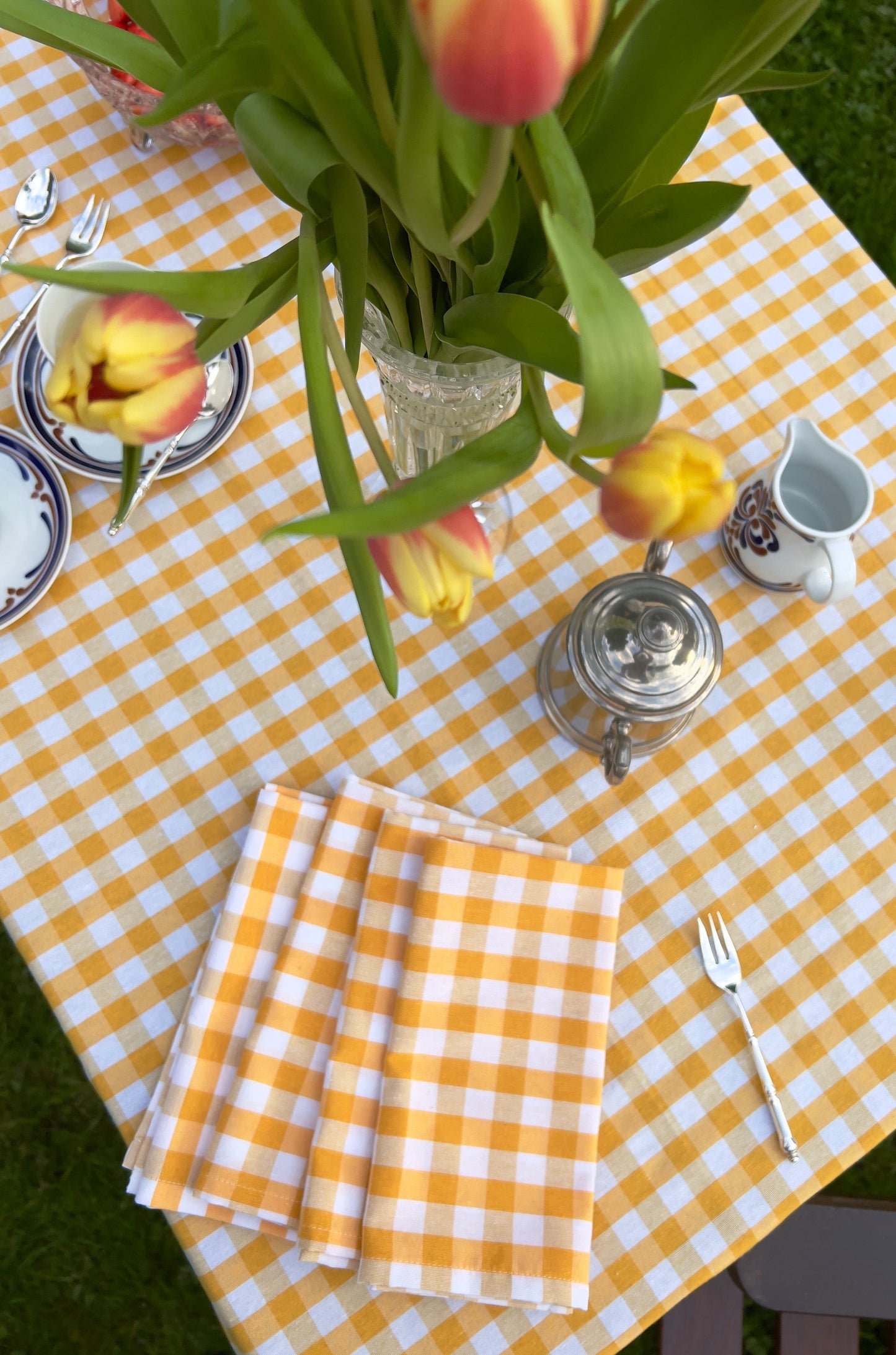 Yellow Vichy Napkins - Set of 4