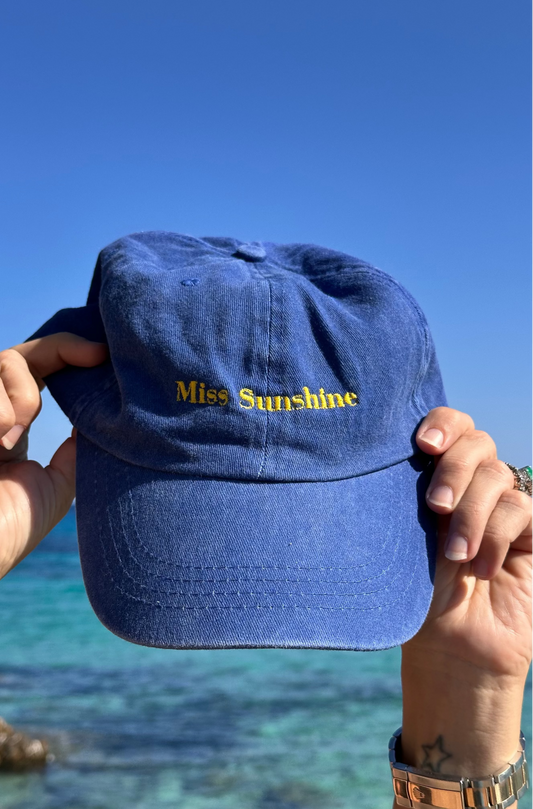 Miss Sunshine Cap – Quartz Blue & Yellow Embroidery