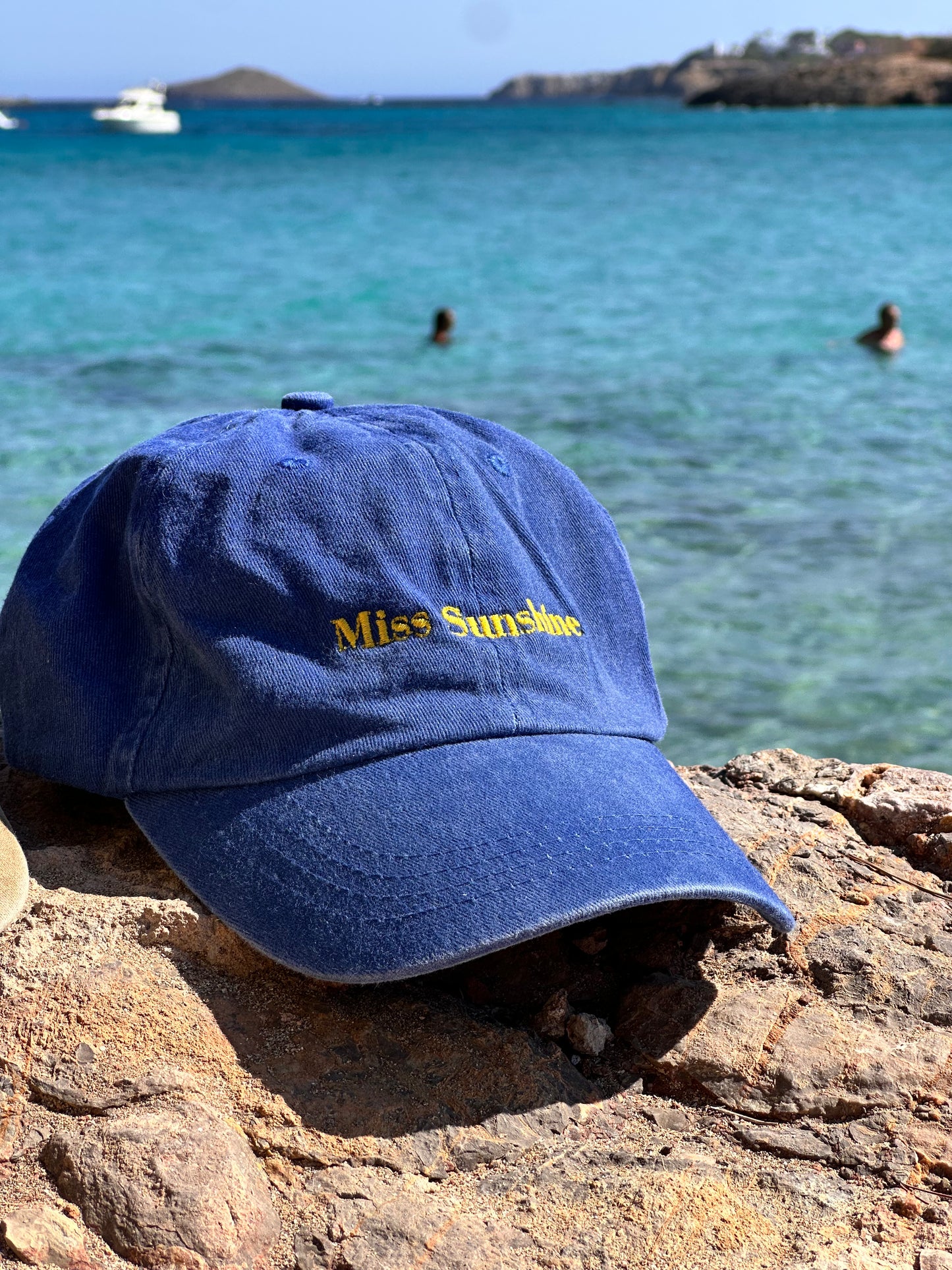 Miss Sunshine Cap – Quartz Blue & Yellow Embroidery