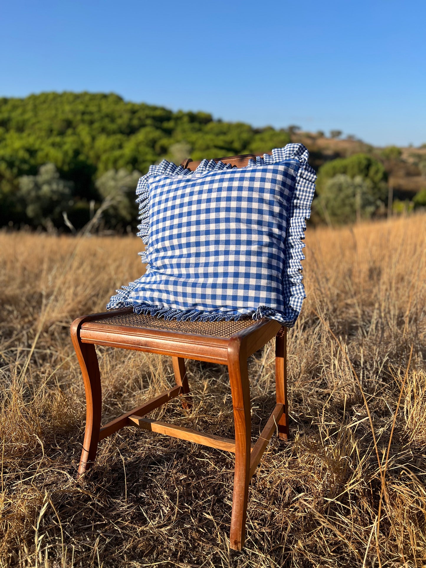 Blue Vichy Pillowcase