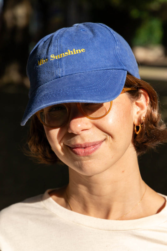 Miss Sunshine Cap – Quartz Blue & Yellow Embroidery