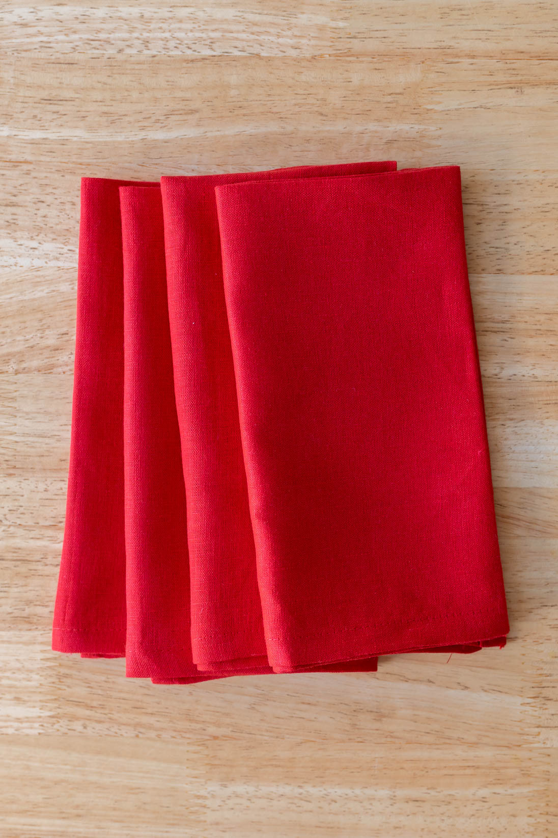 Red Linen Napkin - Set of 4