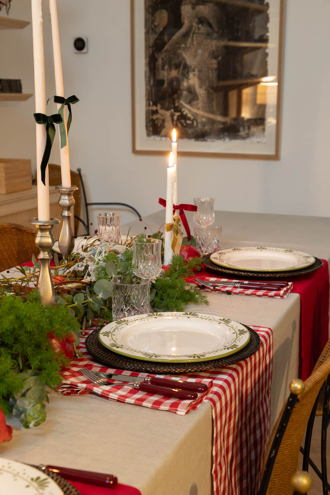 Red Vichy Table Runner - Set of 2