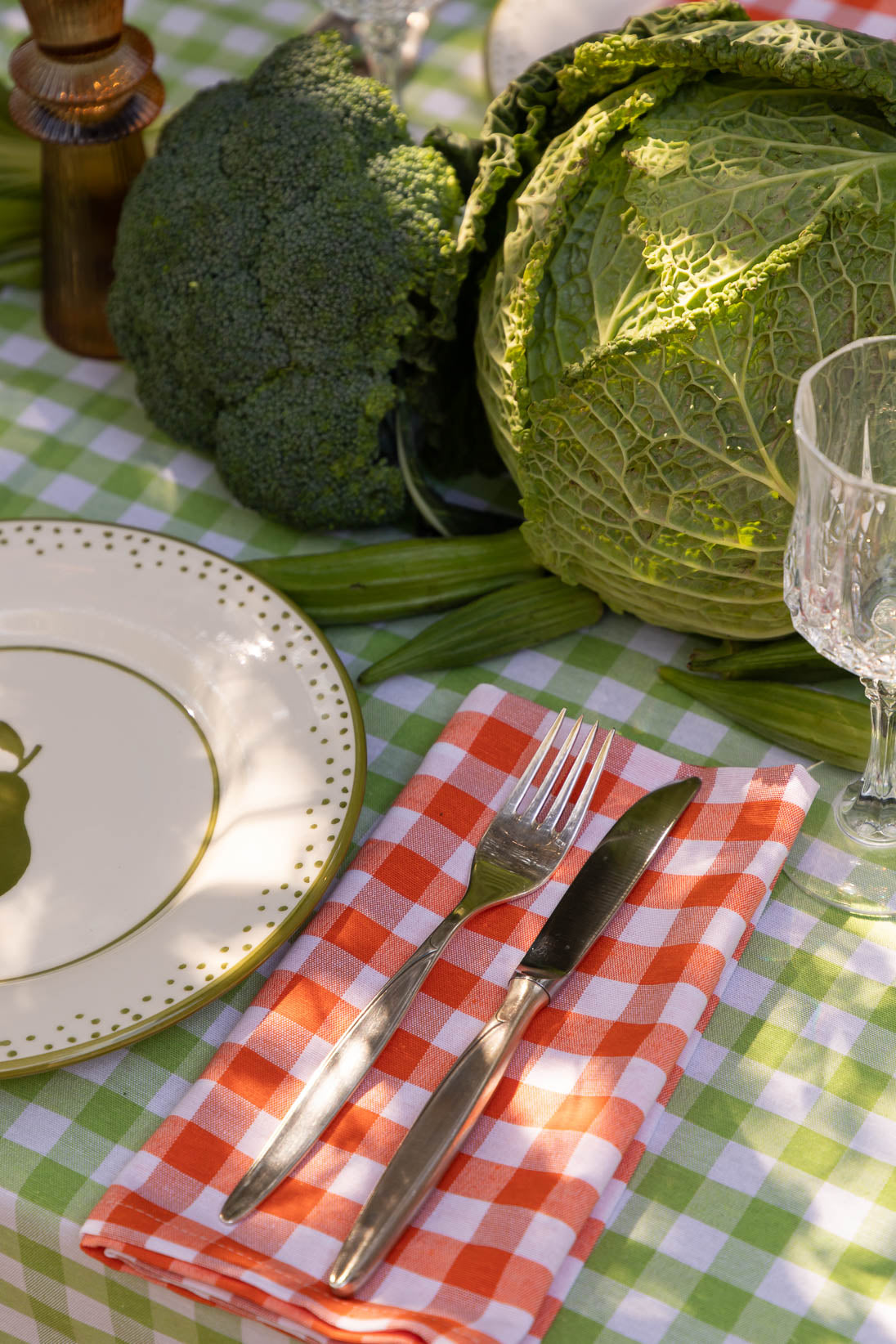 Orange Picnic Napkin - Set of 4