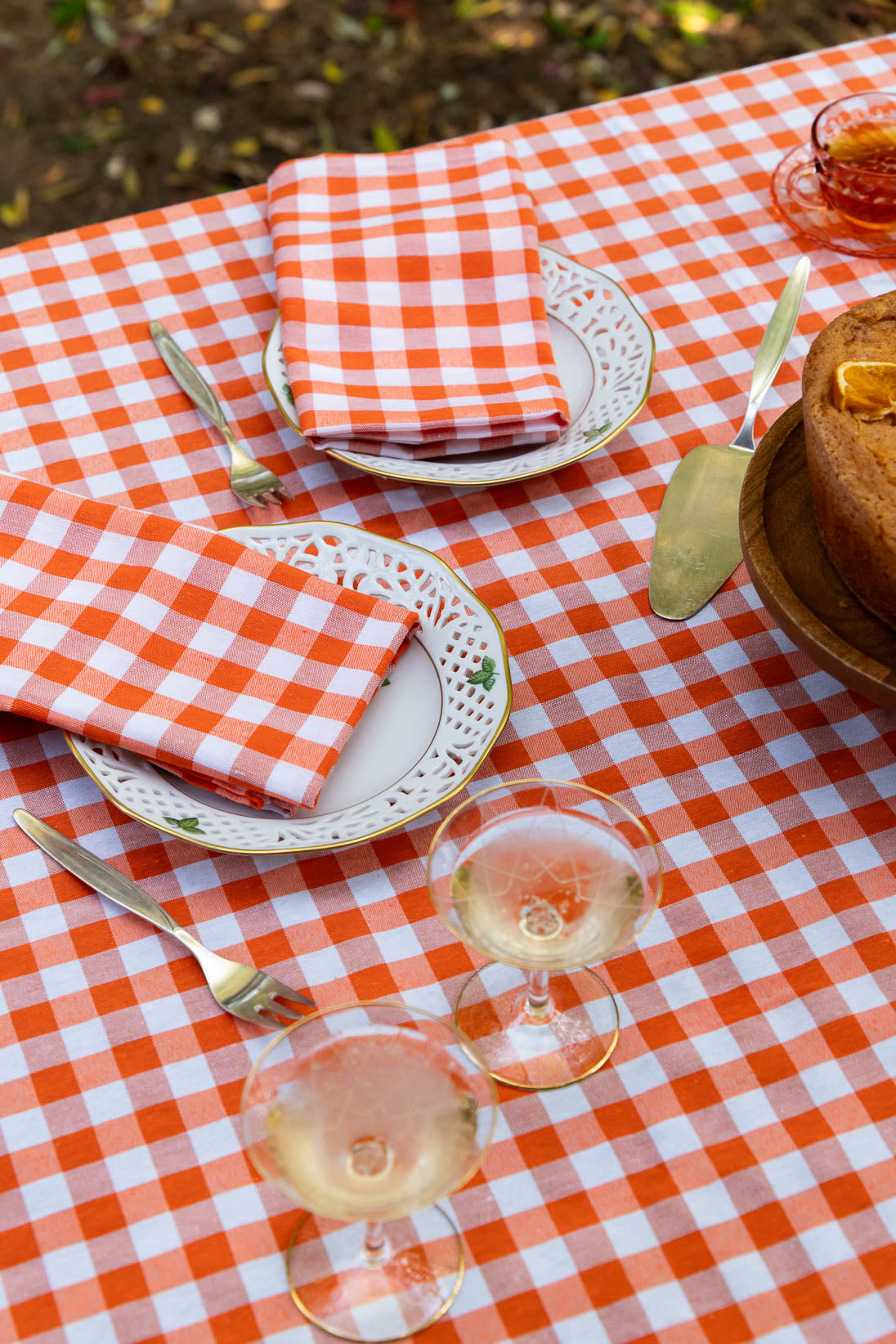 Orange Picnic Napkin - Set of 4