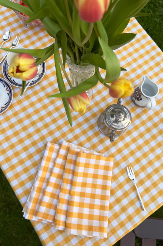 Yellow Vichy Napkins - Set of 4